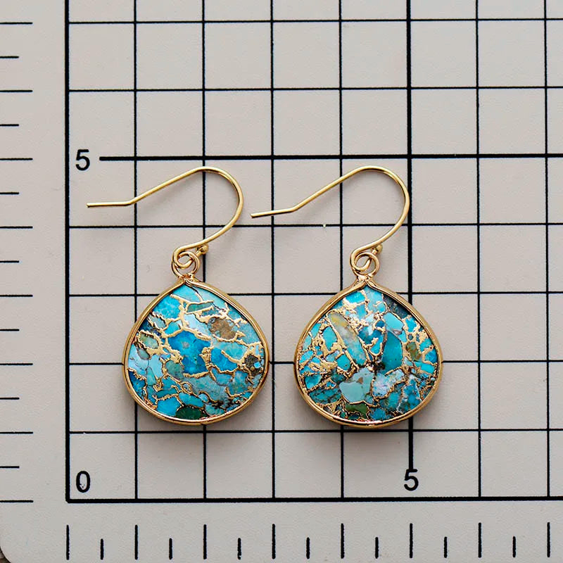 Women Teardrop Turquoise Dangle Earrings Art Deco Modernism Teengirl Earring Designer Rhinestone Jewelry Wholesale