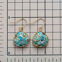 Women Teardrop Turquoise Dangle Earrings Art Deco Modernism Teengirl Earring Designer Rhinestone Jewelry Wholesale