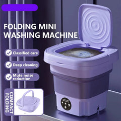 8L Portable Small Foldable Washing Machine with Spin Dryer For Socks Underwear Panties Washer Household Mini Washing Machine