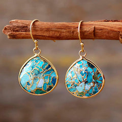 Women Teardrop Turquoise Dangle Earrings Art Deco Modernism Teengirl Earring Designer Rhinestone Jewelry Wholesale