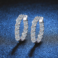 2.6ct D Color Moissanite Earring 925 Sterling Sliver Plated White Gold Hoop Earring for Women Wedding Party Jewelry