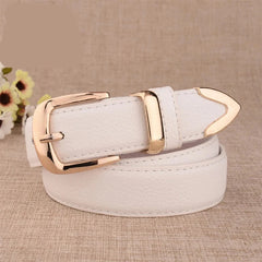 Fashion Women Leather Belts High Quality Gold Buckle Best Matching Dress Jeans Belts for Lady LB2146