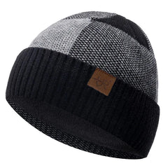 New Unisex Winter Hat Add Fleece Warm Cap Lattice Stitching Soft Beanie Hat For Men Women Outdoor Thicken Ski Sports Knitted Hat