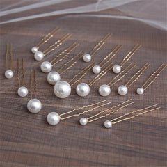 Women U-shaped Pin Metal Barrette Clip Hairpins Simulated Pearl Bridal Tiara Hair Accessories Wedding Hairstyle Design Tools