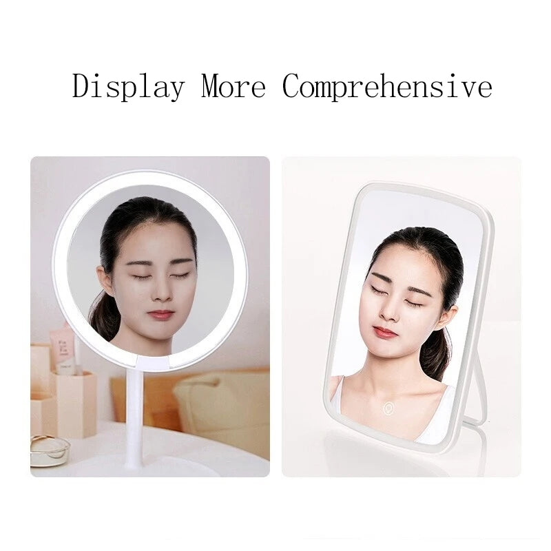 Original Youpin Led Light Mirror Jordan judy Intelligent  Makeup Mirrors Portable Rechargeable Desktop Touch-Screen Mirror