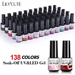 LILYCUTE 4/6Pcs/Set Gel Nail Polish Manicure For Nails Nude Pink Colors Semi Permanent Soak Off UV LED Nail Art Gel Polish