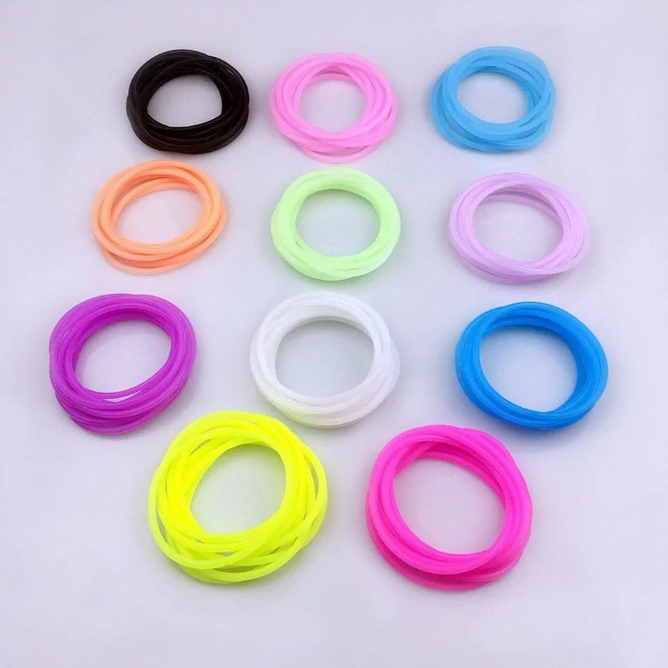 100 pcs Women Colorful Hair Ties Silicone Elastic Hair Rubber Bands For Ponytail Holder Girls Hairbands Gum Children Accessories