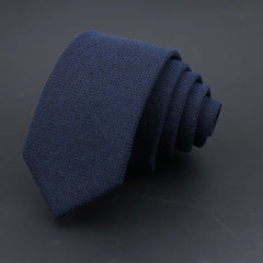 Original High Quality Solid Cotton Handmade Wool Ties Men Necktie Striped Narrow Collar Slim Cashmere Casual Tie Accessories