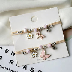 Pink Butterfly Bracelets Fashion Jewelry Character String Of Female Friends Gifts #YXS43