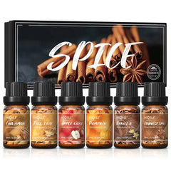 Spice Fragrance Oils,TOP 6 Gift Set, 100% Pure Perfume Oil for Aromatherapy | Car Diffusion,Candle Making，Hair Care，DIY