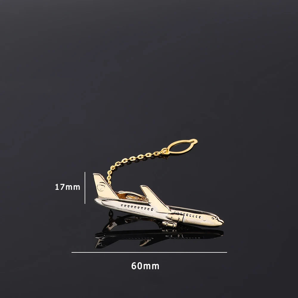 Airplane Shape Men Tie Clip Pilot Business Men Necktie Clip High Quality Cufflinks Tie Clasp Men Suits Wedding Gift