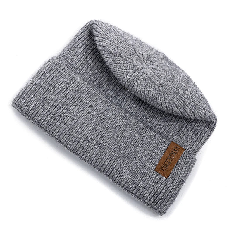 New Unisex Winter Hat Add Fleece Warm Cap URGENTMAN Stylish Soft Beanie Hat For Men Women Outdoor Thicken Ski Sports Knitted Hat