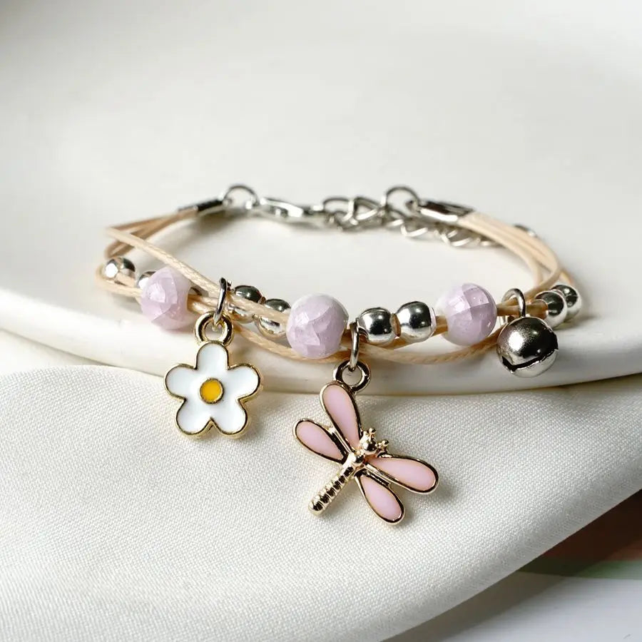 Pink Butterfly Bracelets Fashion Jewelry Character String Of Female Friends Gifts #YXS43