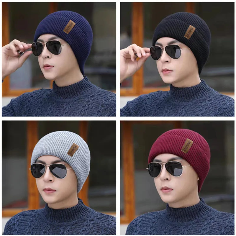 New Unisex Winter Hat Add Fleece Warm Cap URGENTMAN Stylish Soft Beanie Hat For Men Women Outdoor Thicken Ski Sports Knitted Hat