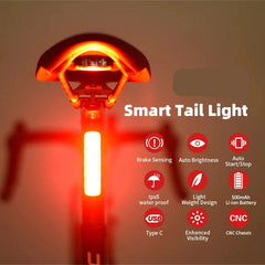 Enfitnix XlitET Bicycle Taillights Auto Start/Stop Bike Rear Smart Taillight USB /Type C Charging WaterProof Brake Sensing Light