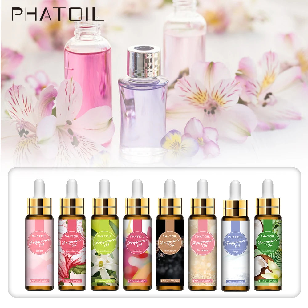 PHATOIL 10ml Fragrance Oil for Diffuser Soap Candle Aroma Making Magnolia Coffee Sea Breeze Baby Powder Palmarosa  Fresh Linen