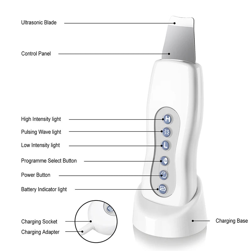 Beauty Star Ultrasonic Face Cleaner Skin Scrubber Ultrasound Vibration Massager Ultrasound Peeling Clean Tone Lift Scrubber