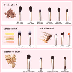 Jessup Eye Brushes Set 15pcs Makeup brush, Natural Synthetic,Eyeshadow Brush,Eyeliner Blending Eyebrow Concealer T284