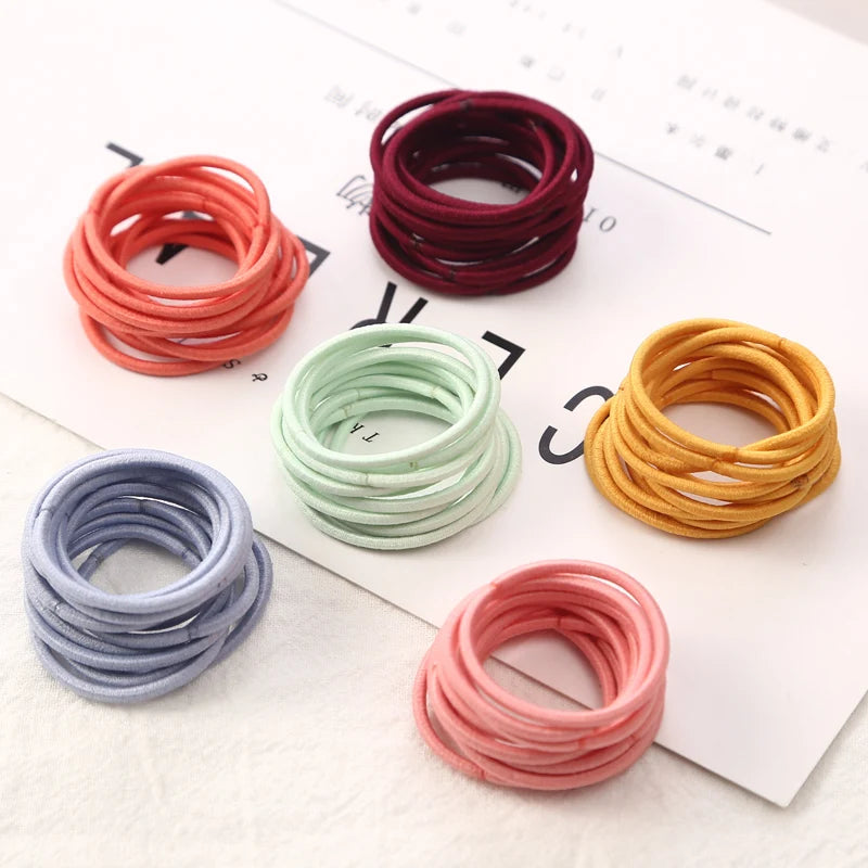 100PCS/Lot 3 CM Girls Elastic Hair Bands Rubber Band Scrunchies Headband Ponytail Holder Gum For Hair Kids Hair Accessories