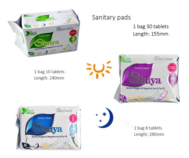 2 Packs Personal Health Care Menstrual Tempon Shuya Anion Sanitary Napkin Anion Pads Anion Panty Liner Feminine Hygiene Products