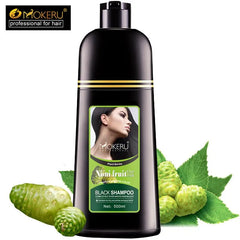 Mokeru Organic Natural Fast Hair Dye Only 5 Minutes Noni Plant Essence Black Hair Color Dye Shampoo For Cover Gray White Hair