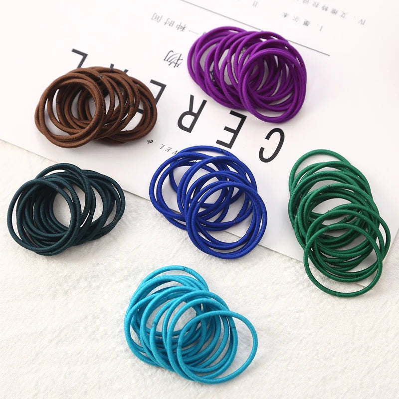 100PCS/Lot 3 CM Girls Elastic Hair Bands Rubber Band Scrunchies Headband Ponytail Holder Gum For Hair Kids Hair Accessories