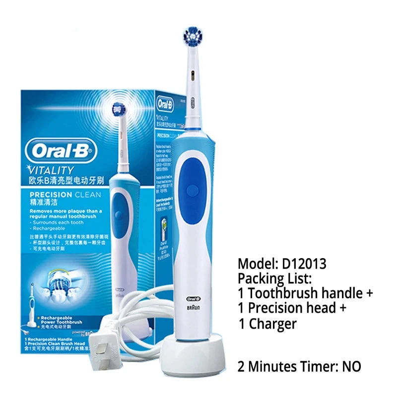 Oral B Rechargeable Electric Toothbrush Vitality Oral Hygiene Precian Clean Toothbrushes Rotating 3D White Teeth Whitening Brush