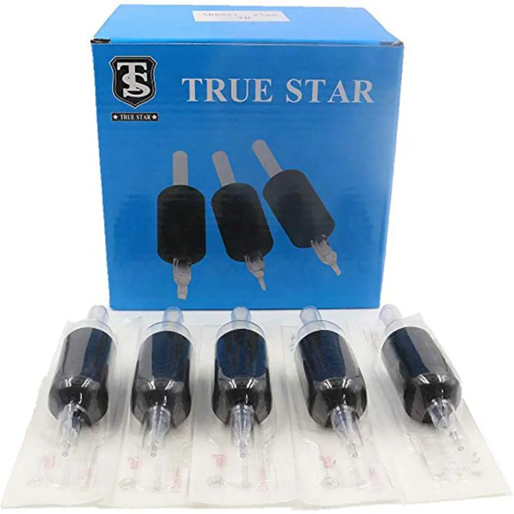 20Pcs 25mm Sterilized Disposable RT Tattoo Grips with Clear Long Tips Round Tattoo Tube for Tattoo needle/tattoo machine