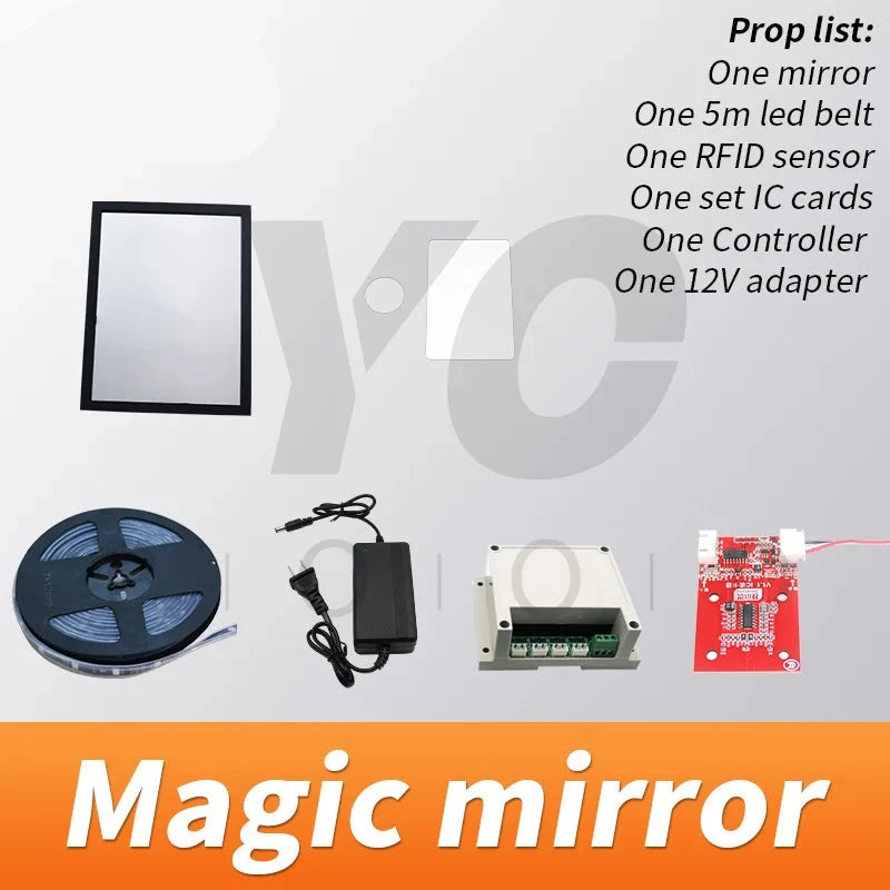 Escape room magic mirror IC card trigger escape game mirror mechanism for escape chamber room devices