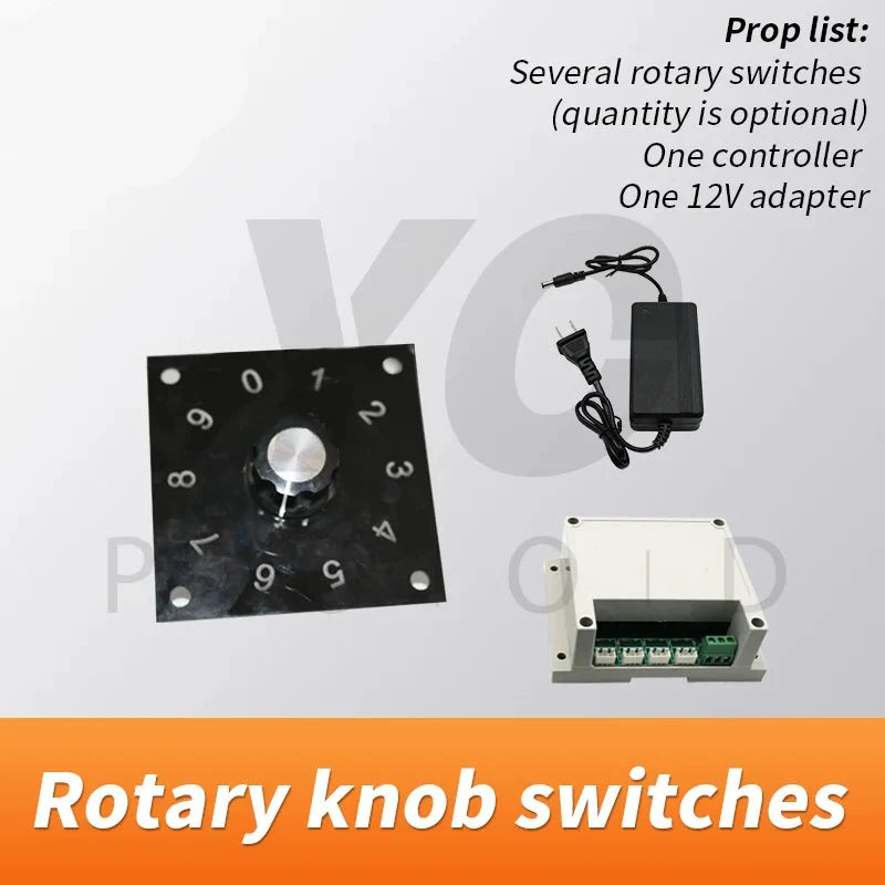 live-action escape the room devices rotary knob switches turn each knobs to correct position to unlock TAKEGISM mechanism