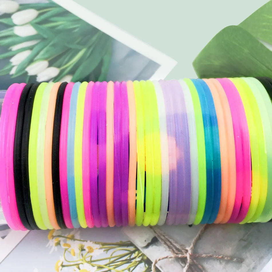 100 pcs Women Colorful Hair Ties Silicone Elastic Hair Rubber Bands For Ponytail Holder Girls Hairbands Gum Children Accessories