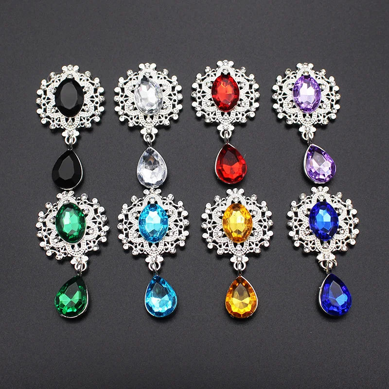 NDelicate Shining Brooch 45*25mm 10Pcs/Set Crystal Accessories Fashion Gorgeous Wedding Invitation Holiday Creative Decoration