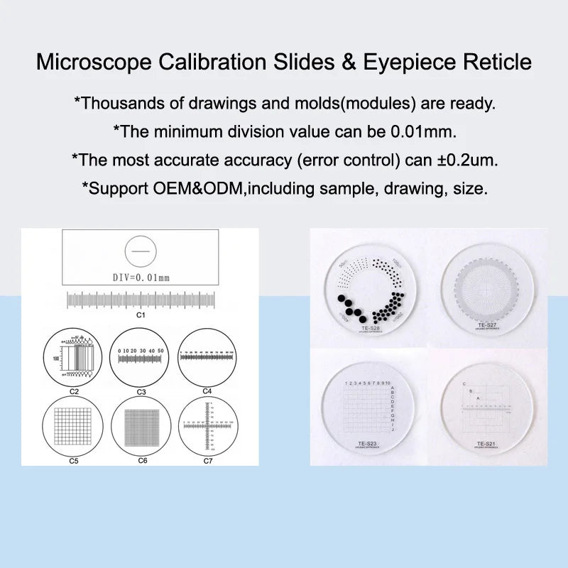 947 Diameter 35mm High Accuracy Microscope Accessory Cross Line Reticle One-Axis Reticles Optical Glass Microscope Micrometer