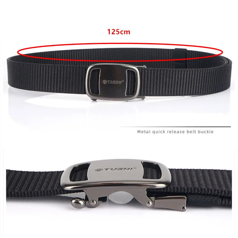 Male Outdoor Hunting Tactical Belt Men's Military Nylon Waist Strap High Quality Metal Automatic Buckle Army Canvas Belts