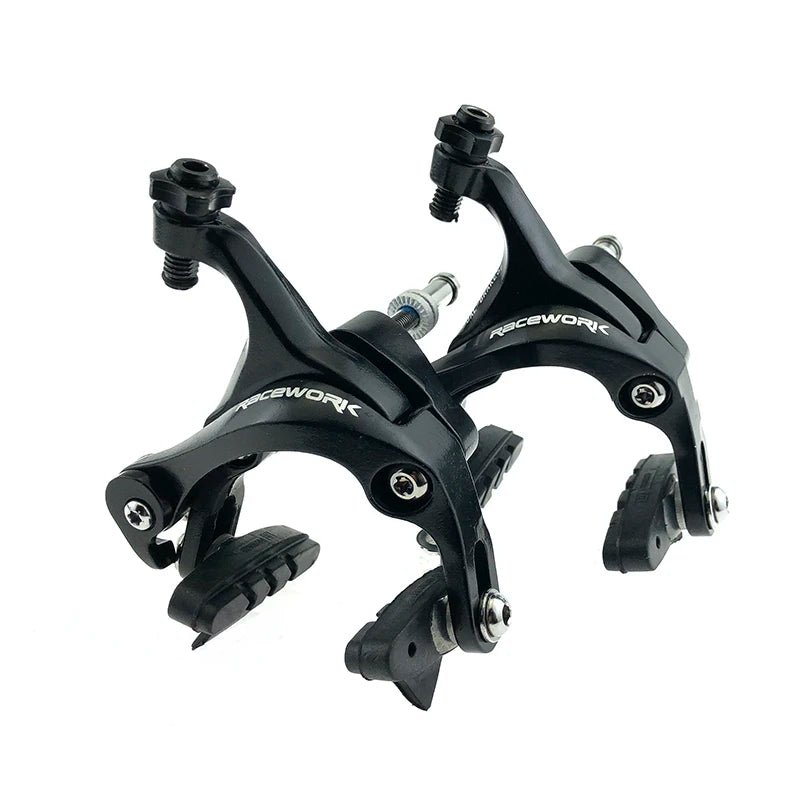 RACEWORK Road Bike Dual Pivot Calipers Bicycle Brake Racing Aluminum Side Pull Caliper Front Rear With Brake Pads