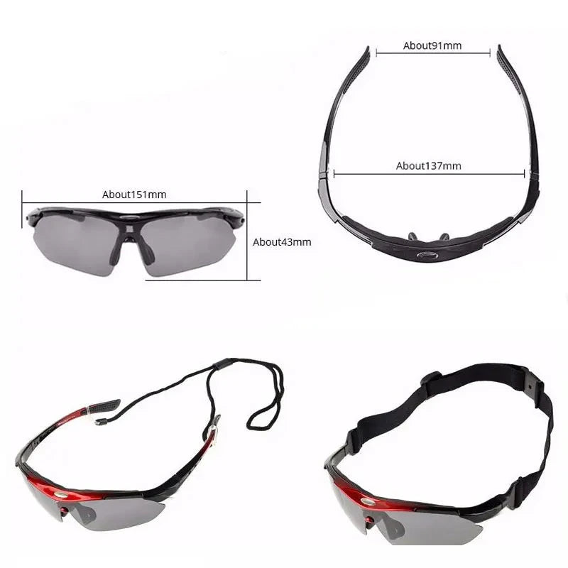 ROCKBROS Cycling Polarized glasses Bike Photochromic Outdoor Sports Sunglasses MTB PC Goggles Eyewear 5/3 Lens Bicycle Accessory