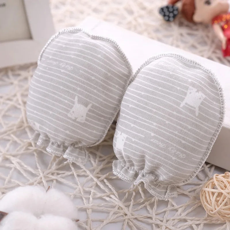 5 pairs/lot Newborn Baby Mittens Cotton Cartoon Soft Boys Girls Resuable Gloves 0-3M Baby Girl Boy Head Mittens