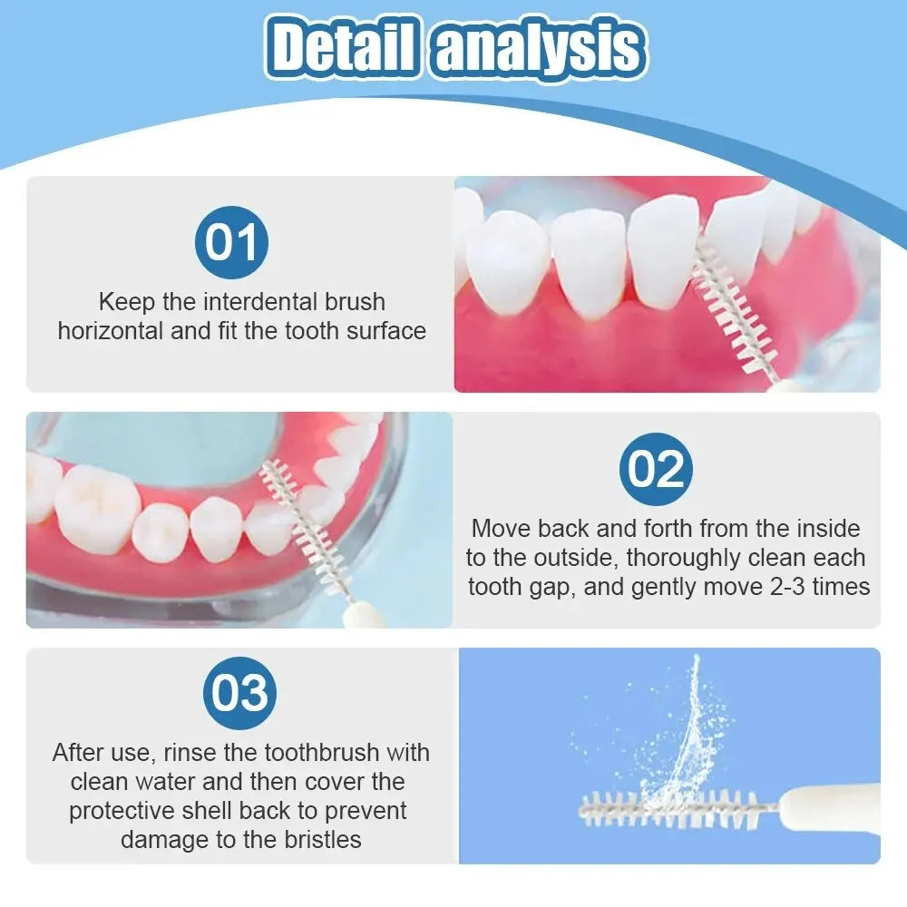 Interdental Brush Box Interdental Brush 20 Pieces Clean Tooth Gap Braces Gap Straight Orthodontic Interdental Brush