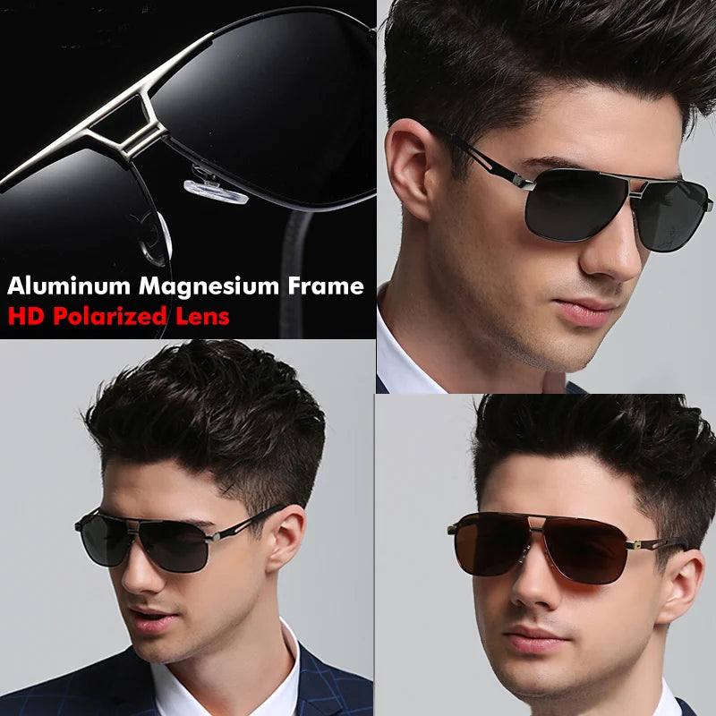 Top Aluminum Magnesium Square Polarized  Photochromic Sunglasses Men Sun Glasses Military Safety Driving Oculos De Sol Masculino