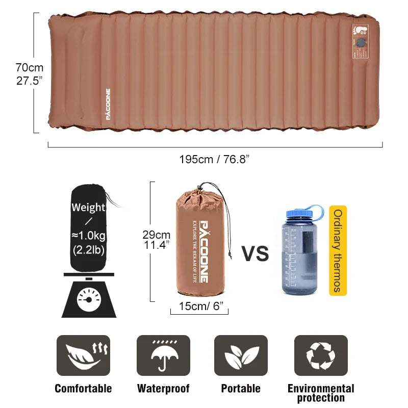 Ultralight Self-inflating Air Mattress Widen Sleeping Pad Splicing Inflatable Bed Beach Picnic Mat Camping Tent Air Cushion