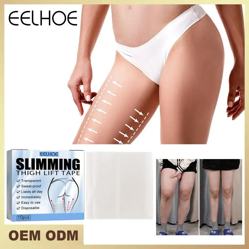 Thigh Lifting Tape Transparent Invisible Leg Lift Firming Stickers Anti Cellulite Thigh Shaping Slimming Patches Latex Free