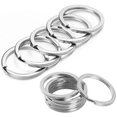 10-50pcs 25/30mm Stainless Steel Key Rings Round Flat Line Split Rings Keyring for Jewelry Making Polished Keychain DIY Findings