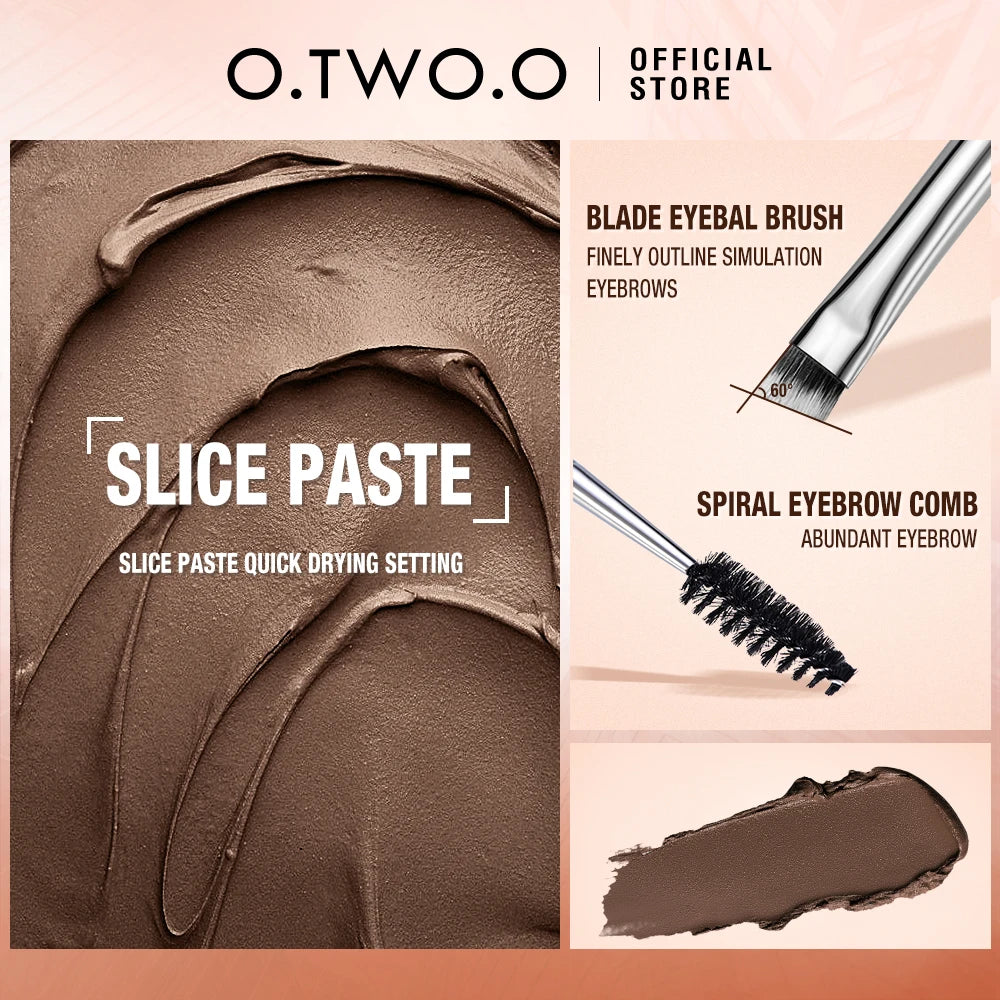 O.TWO.O Eyebrow Pomade Brow Gel Wax 2 IN 1 Waterproof Long Lasting Creamy Texture Eye Brow Tint Enhancers Cosmetics Makeup