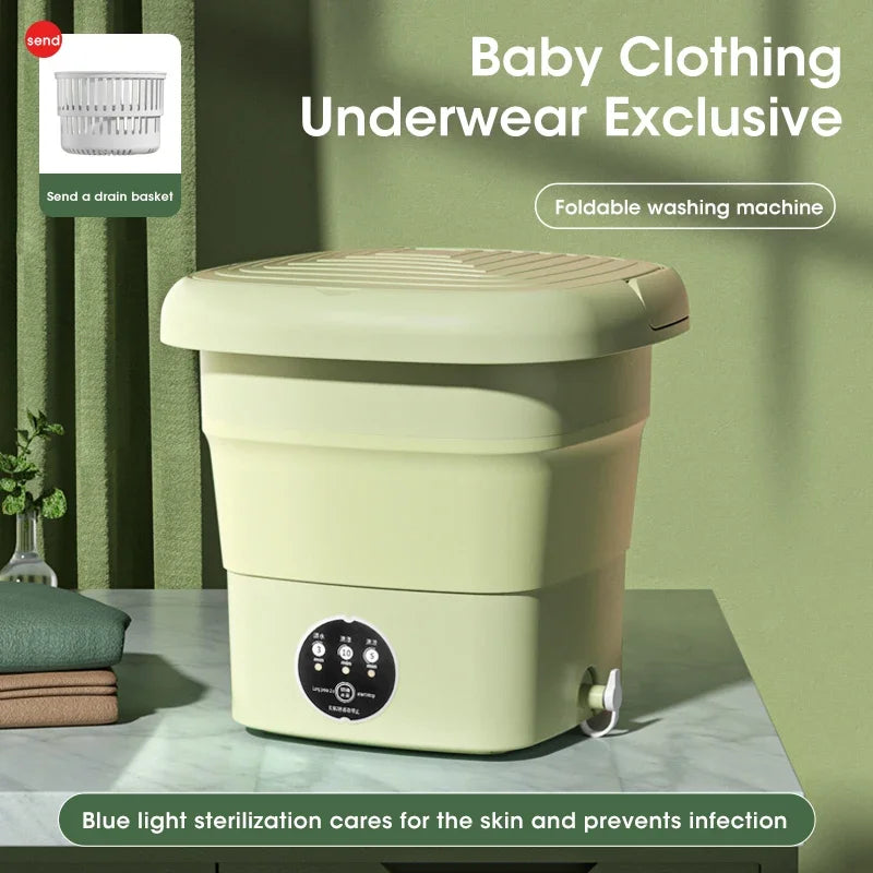 Folding Mini Washing Machine Clean Bucket for Clothes Socks Underwear Cleaning Washer Portable Small Home Travel Washing Machine