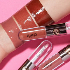 Double-Head Lip Gloss Non-Fading Non-Stick Cup Glossy Moisturizing Lip Glaze Cameo Brown Lip Gloss Cosmetics for Women Girls