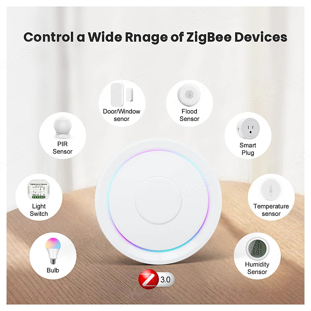 Zigbee 3.0 Gateway Hub Works with Homekit Tuya Smart Home Bridge Smart Life Wireless Remote Voice Control for Alexa Google Home