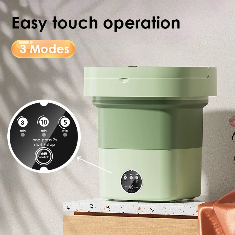 6L 11L Portable Washing Machine Folding Large Capacity Clothes Spin Dryer Bucket Travel Underwear Socks Ultrasonic Mini Washer