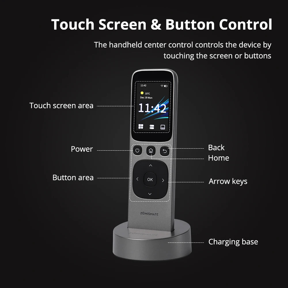 WiFi IR Central Remote Control with HD Touch Screen with Charging Base Smart Control Tuya Smart Zigbee BLE Device