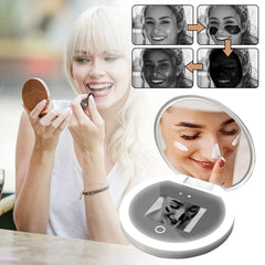 UV Sunscreen Test Camera Makeup Mirror With LED Portable Rechargeable Mirror Beauty Sunscreen Detection Makeup Removal Handheld