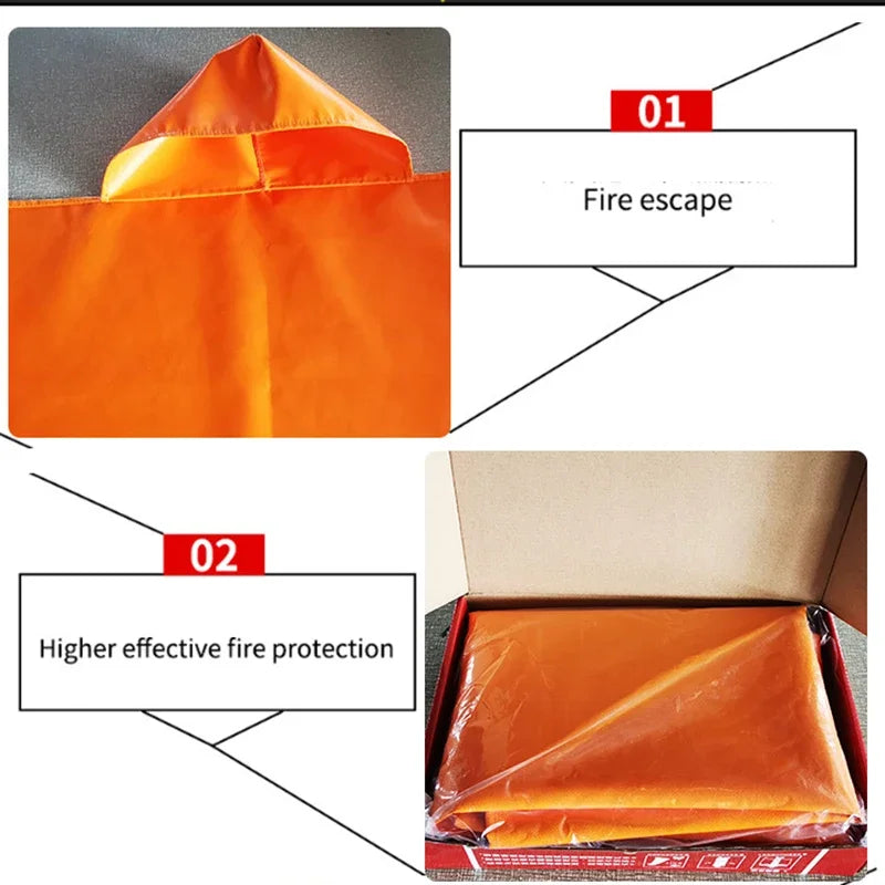 Flame Retardant Cloak Emergency Survival Fire Blanket Double-layer Fireproof Cloak Full Body Protection Heat Insulation Home